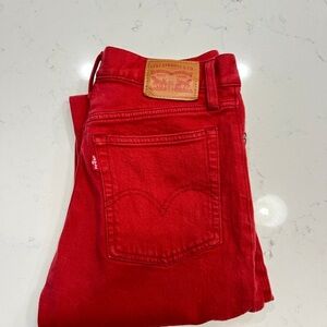 Levi's Women Straight Leg Jeans - Red